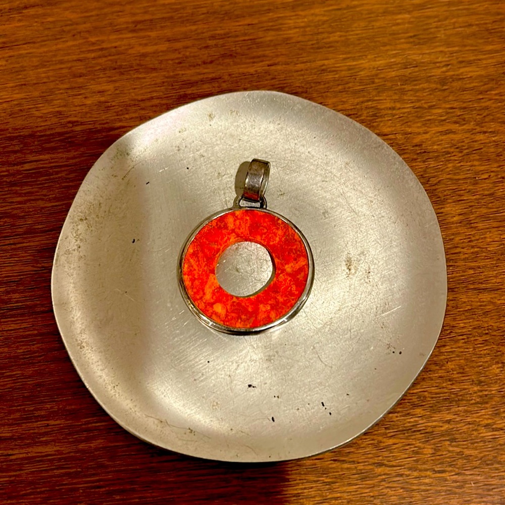 Siloada Sterling and coral pendant